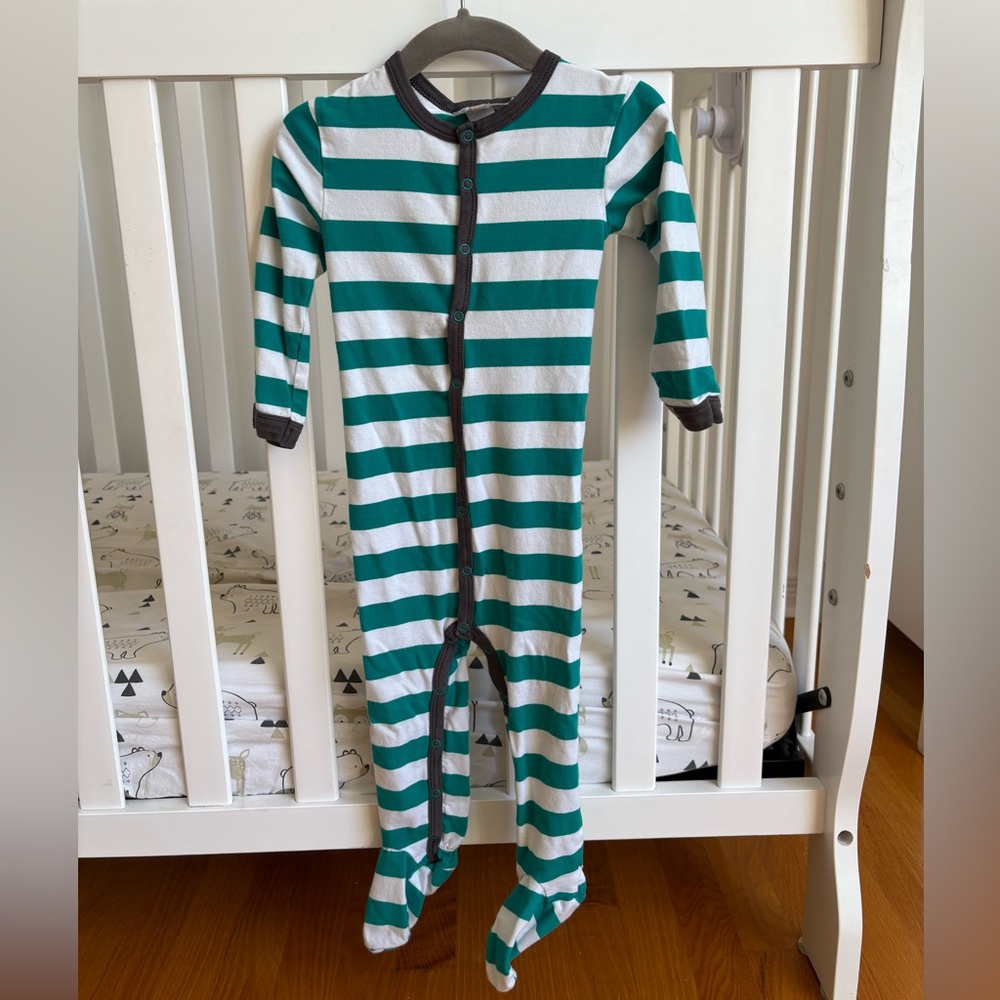 🟢⚪️ Coccoli Teal and White Striped Footie